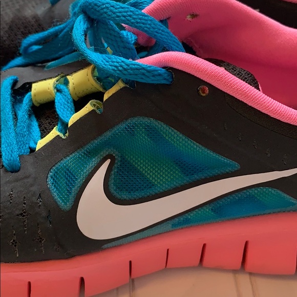 Nike Free Run 3 Black Pink Blue Sz 7. NK0246 - Picture 3 of 8